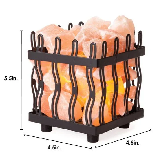 Crystal Allies Himalayan Pink Salt Lamp Basket with Cord & Bulb - Picture 2 of 4